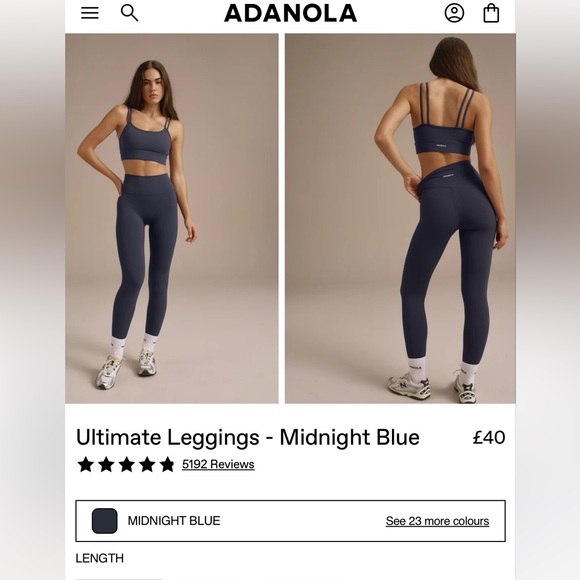 NWT Adanola Ultimate Leggings Midnight Blue small - Picture 1 of 5